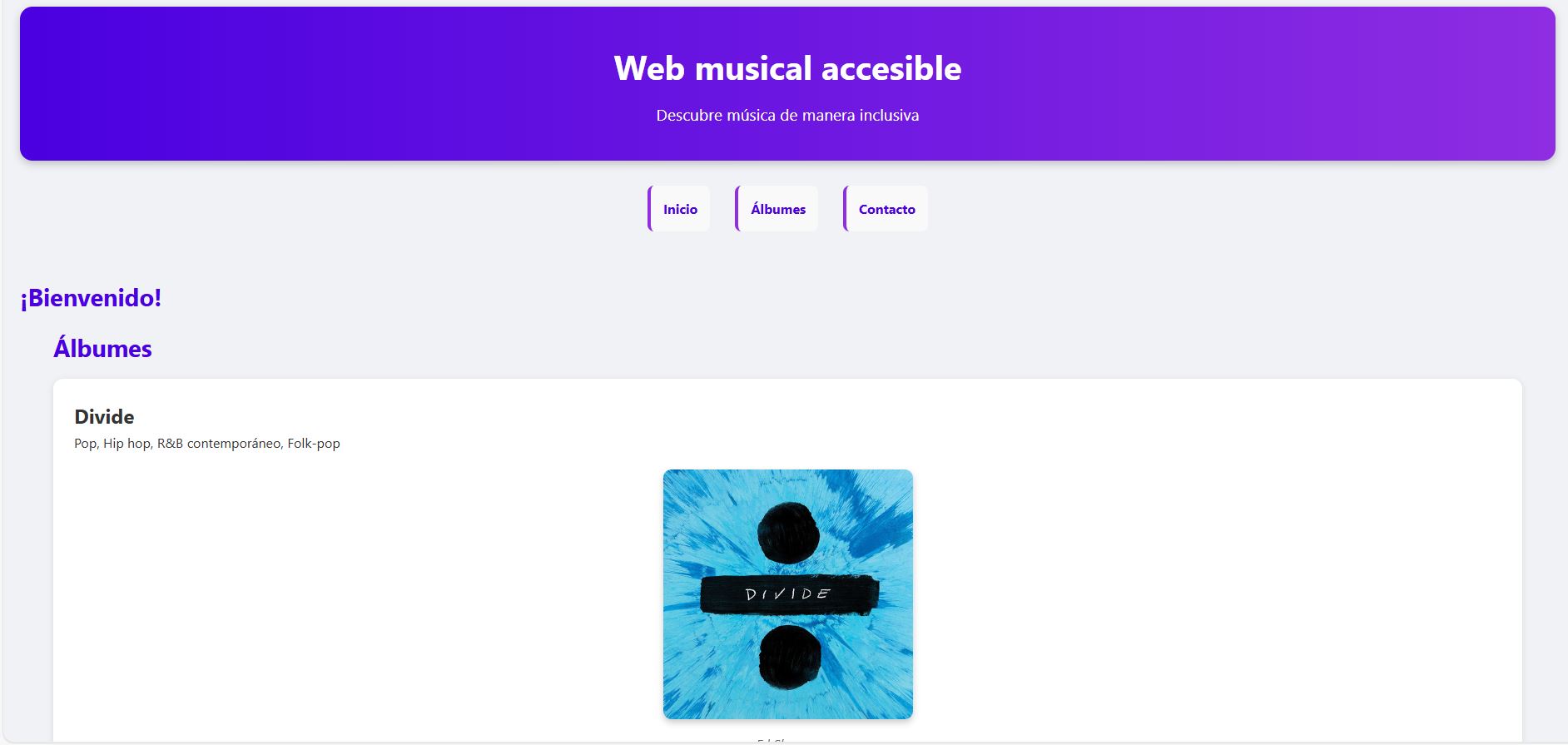 Project musical website image